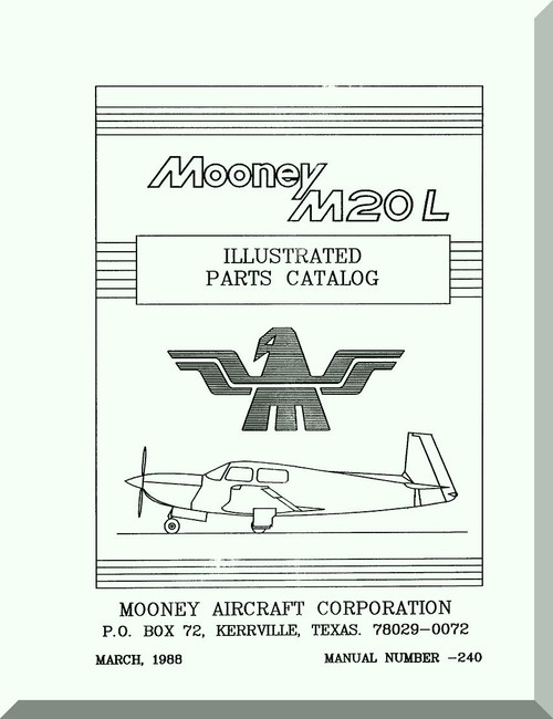 Mooney M.20 L Aircraft Illustrated  Part Manual - 1988