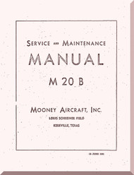 Mooney M.20 B  Aircraft Service Maintenance Manual - 1961