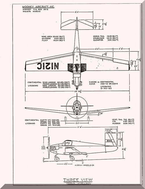 Mooney M.18 Mite Aircraft  Illustrated Parts Manual  - 1950