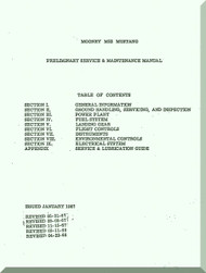Mooney M.22 " Mustang " Aircraft Service Maintenance Manual  - 1967
