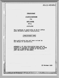 Vought F7U-1  Pilot Handbook  NAVY Models F7U-1, Preliminary Copy , AN 01-45FA-1 . 1952