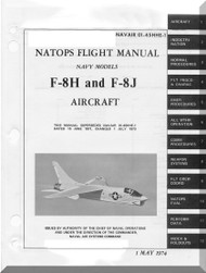 Vought F8 H, J " Crusader " Aircraft Flight Handbook Manual 01-45HHE-1