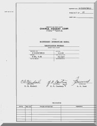 Vought F8D, F-8 E Maintenance instruction Manual Verification Program   Report 2-61300/ 3R131 . 1963