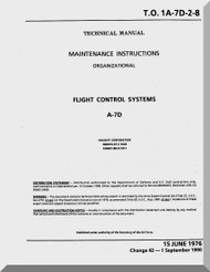 Vought A7D  Maintenance Manual - Flight Control Systems   , AN 01-A7-D-2-8 . 1976