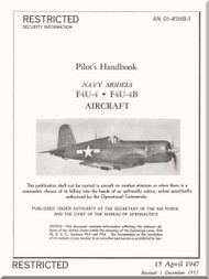 Vought  F4U-A, B, Pilot 's Handbook of flight operation instructions , AN 01-45HB-1 , 1947 