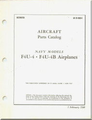Vought FAU-4 F4U-4 B  Aircraft Illustrated Parts Caralog Manual , AN 01-45HB-4 , 1948