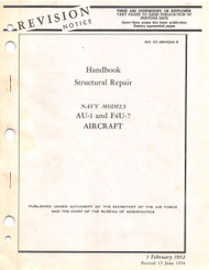 Vought AU-1 and F4U-7 Structural Repair Handbook Manual , AN 01-45HGA-3 , 1952