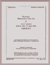 Vought F4U Illustrated Maintenance Part List for  Models F4U-5,-5N,-5NL-5P  AN 01-45HD-504 , 1951 -  733  pages