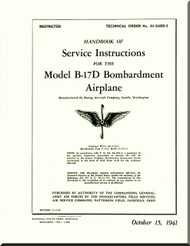 Boeing B-17 D Aircraft  Maintenance Handbook Manual 01-20ED-2 - 1941