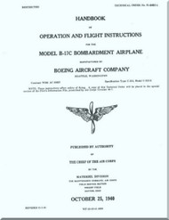Boeing B-17 C Aircraft Operation and Flight Instruction Instructions  Manual -  AN 01-20EC-1 ,   1940