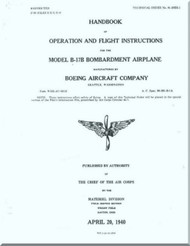 Boeing B-17 B Aircraft Operation and Flight Instruction Instructions  Manual -  AN 01-20EB-1 ,   1940