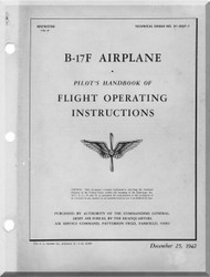 Boeing B-17 F Aircraft Flight Operation Instructions  Manual -  AN 01-20EF-1 ,   1942