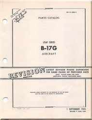 Boeing B-17 G Aircraft Parts Catalog  Manual -  AN 01-20EG-4 ,   1945