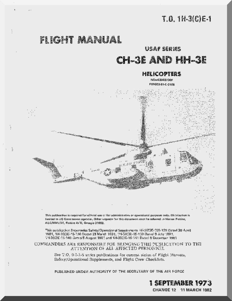 HH-3E Flight Manual Helicopter Manual 1973 CD version CH-3C CH-3E