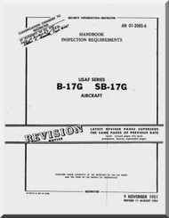 Boeing B-17G SB-17G Aircraft  Inspection Manual -  01-20EG-6 ,   1951