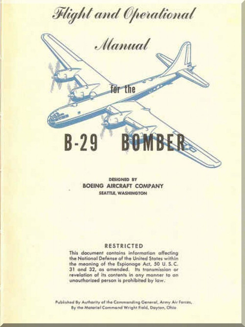 Boeing B-29  Aircraft  Flight and Operational Operating  Manual -  ,   1945