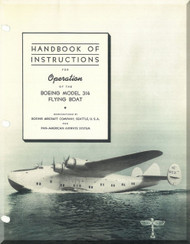 Boeing B-314 Aircraft Handbook Instructions  Manual -  PAN American Airways System