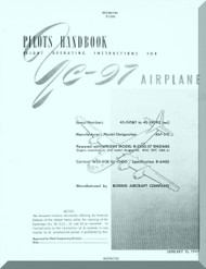 Boeing YC-97 Aircraft Pilots Handbook  Manual - T.O. D-7490 -1947