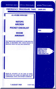 Sikorsky NAVY MH-53 E  Helicopter Pocket Check List  Manual