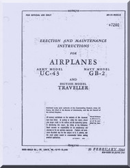 Beechcraft UC-43 GB-2 Staggerwing / Traveller  Aircraft Erection and Maintenance Instructions Manual -