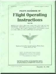 Beechcraft C-43 D17S Staggerwing  Aircraft Flight Operation Instruction  Manual 
