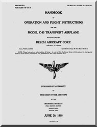 Beechcraft C-45  Aircraft  Operation and  Flight Operating Manual -1940