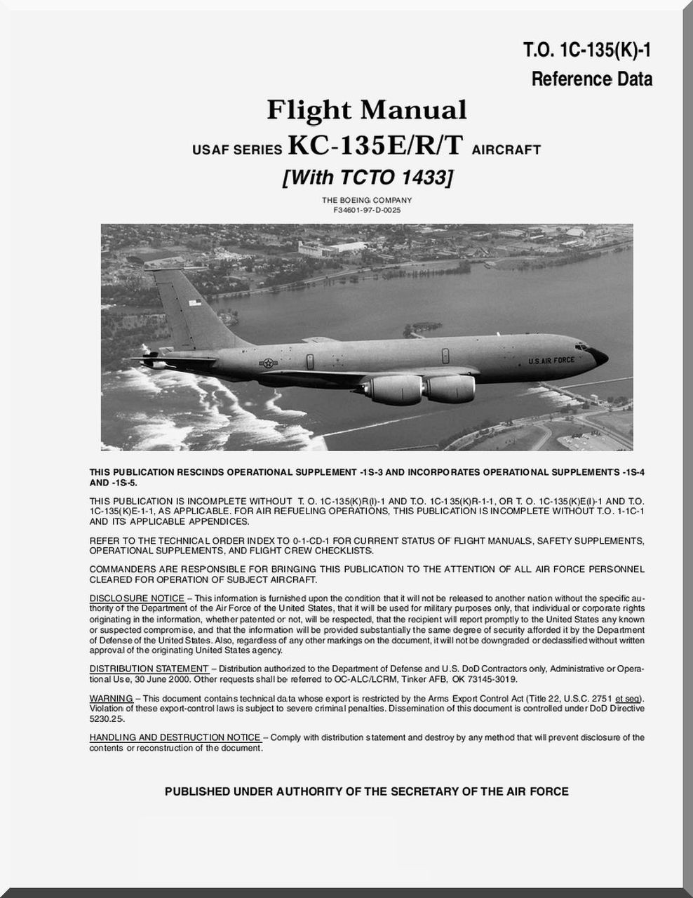 Boeing Kc 135 E R T Aircraft Flight Manual T O 1c 135 K 1 Reference Data Aircraft Reports Aircraft Manuals Aircraft Helicopter Engines Propellers Blueprints Publications