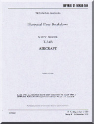Beechcraft T-34 B  Aircraft  Parts Catalog  Manual -, 1959