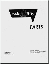 Beechcraft B 50  Aircraft  Parts  Manual - , 1953