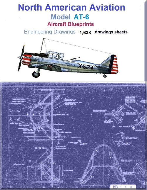 North American Aviation AT-6 Aircraft Blueprints Engineering Drawings - USBD or Download