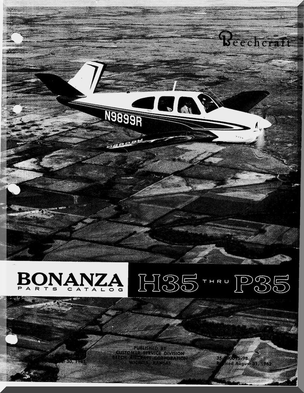 Beechcraft Bonanza H35 thru P35F Aircraft Parts Catalog Manual