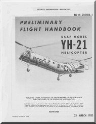 Piasecki YH-21  Helicopter  Preliminary Flight Handbook  Manual - AN 01-25OHDA-1 , 1953