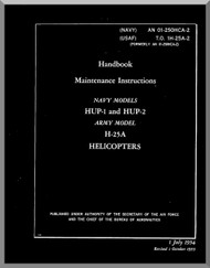 Piaseki HUP-1, 2, H-25A  Helicopter Maintenance  Manual - AN 01-25OHCA-2 , T.O. 1H-25A-2, 1954 Rev 1955