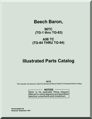 Beechcraft  Baron 56 TC A 56 TC  Aircraft  Parts Catalog  Manual - 1970
