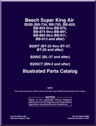 Beechcraft Model Super King Air B 200   B200T B200C B200 CT  Aircraft Illustrated Parts Catalog  Manual