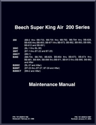 Beechcraft Super King Air   200  T C CT Aircraft Maintenance Manual