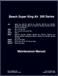 Beechcraft Super King Air   200  T C CT Aircraft Maintenance Manual