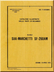 SIAI Marchetti SF-260 AM Aircraft Catalogo Nomencaltore , Illustrated Parts Catalog ( Italian Language ) , AER 1T-SF260AM-4
