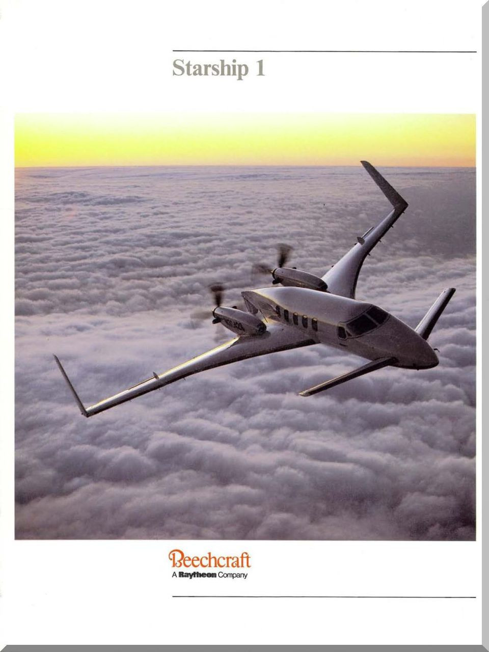 Beech Beechcraft 2000 Starship 1 Technical Brochure Manual 1987