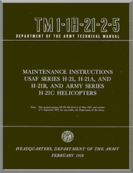 Piasecki H-21  A B C  Helicopter  Maintenance Instructions Manual - TM 01-1H-21-2-5 , 1958