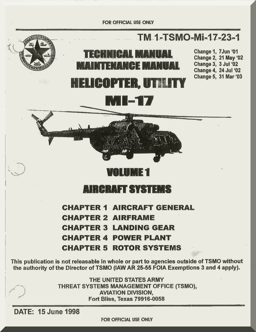 Mil Mi-17 Helicopter Maintenance Manual TM 1-TSMO-Mi-17-23-1 Vol