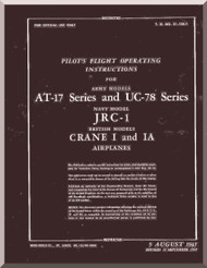 Cessna AT-17 UC-78 JRC-1  Aircraft Pilot's Flight Instructions Manual  T.O 01-125-1 1943