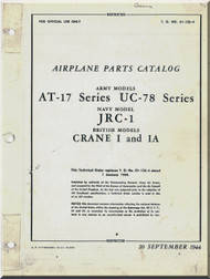 Cessna AT-17 UC-78 JRC-1  Aircraft Parts Catalog Manual  T.O 01-125-4 1944