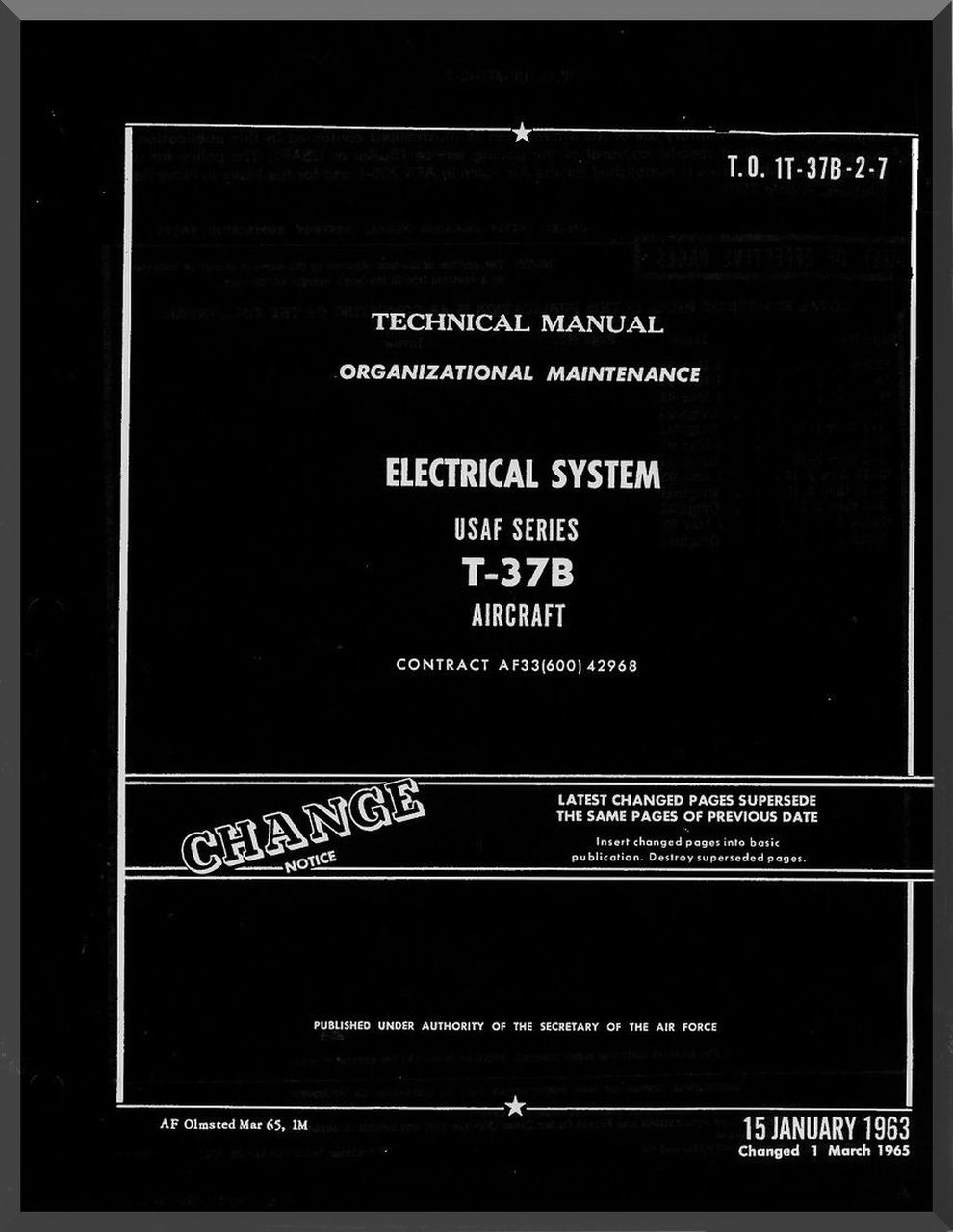 Cessna T 37 B Aircraft Organizational Maintenance Manual