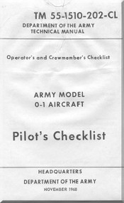 Cessna O-1 Aircraft Checklist  Manual TM 55-1510-202-CL , 1968