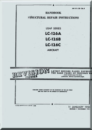 Cessna LC-126 A, B, C  Aircraft Handbook Structural Repair Instruction Manual TO 01-1C-126CAA-3, 1950