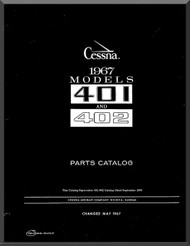 Cessna 401 / 402  Aircraft Illustrated  Parts Catalog Manual  , 1967