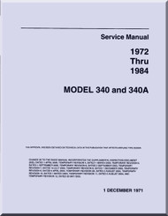 Cessna 340 and 340 A Aircraft Service Manual  , 1972  thru 1984