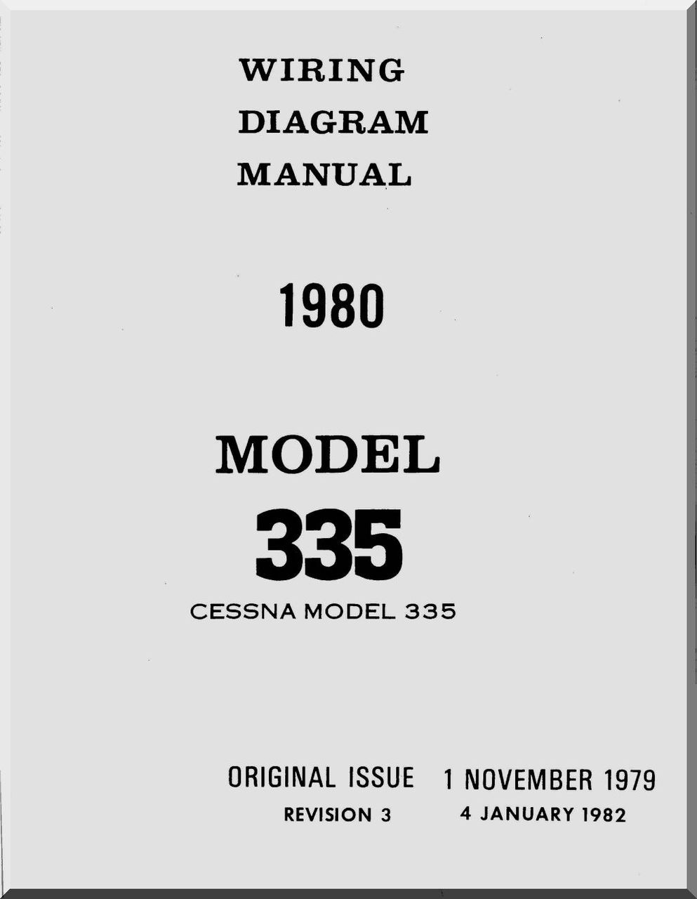 Cessna 335 Wiring Diagram Manual 1980