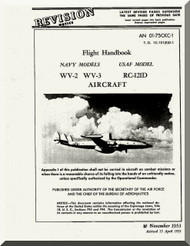 Lockheed WV- WV-3 RC-121D   Aircraft Flight Handbook  Manual, An 01-75CKC-1,  1953